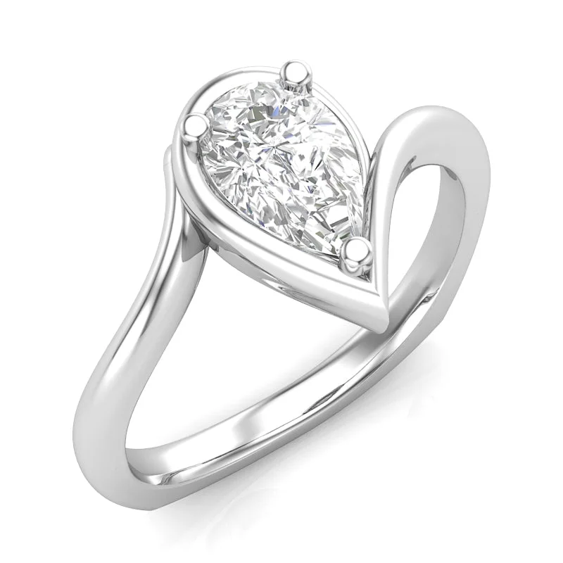 Women's engagement rings sculpted-chic-Diamond Solitaire Engagement Ring Luminar LS8321 0.75 ctw Lab Grown Center