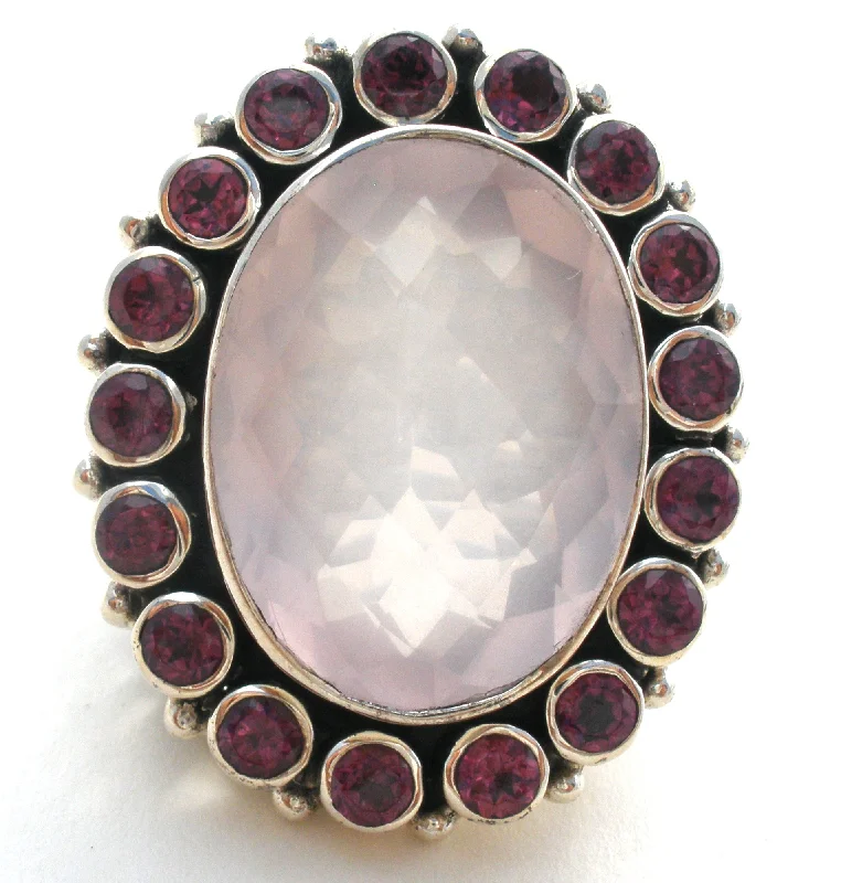 Women's rings glowing-accent-Nicky Butler Amethyst & Rose Quartz Ring Size 7