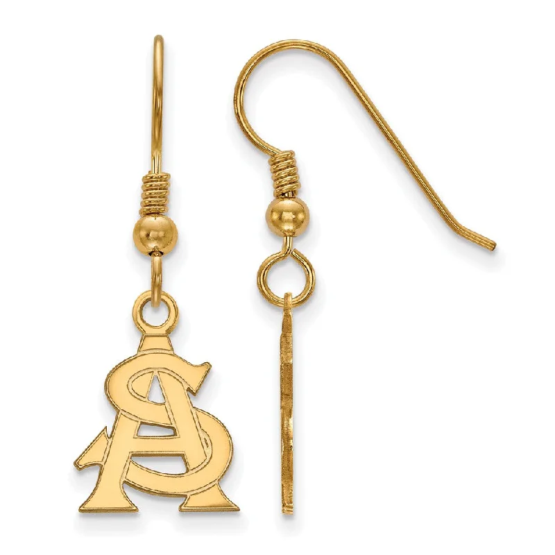 Women's earrings micro-silver-14k Gold Plated Silver Arizona State Univ. SM Dangle Earrings