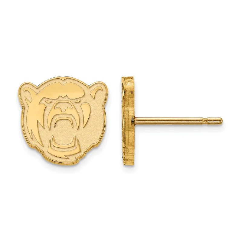 Women's earrings minimal-stud-14k Yellow Gold Baylor University XS (Tiny) Bear Post Earrings