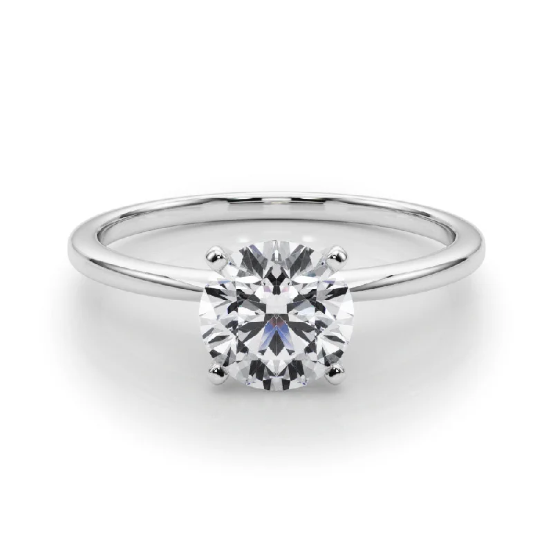 Women's engagement rings vivid-accent-Angelica Round Solitaire Engagement Ring