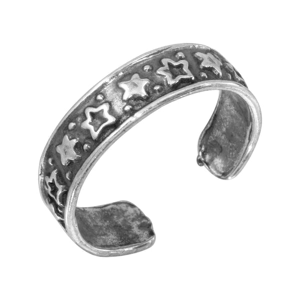 Women's rings vintage-revival-Silver 925 Lining Stars Toe Ring