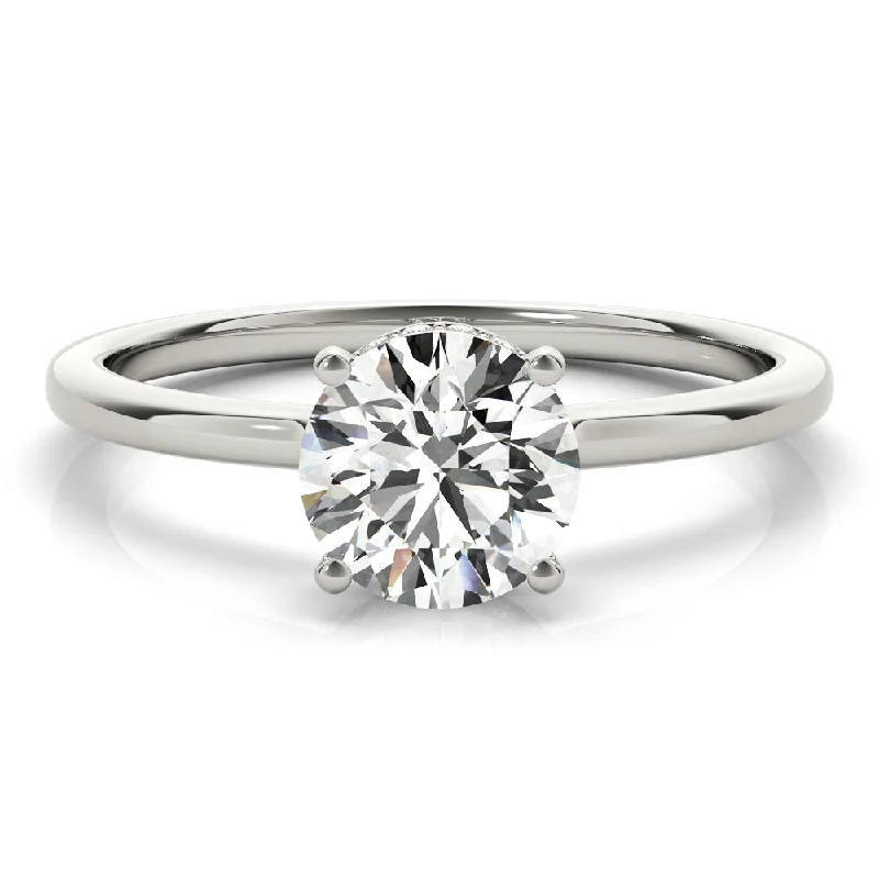 Women's engagement rings modern-bezel-Aimee Round Diamond Solitaire Engagement Ring