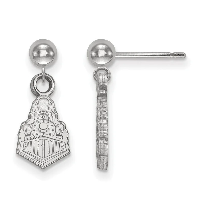 Women's earrings polished-dot-14k White Gold Purdue Ball Dangle Earrings