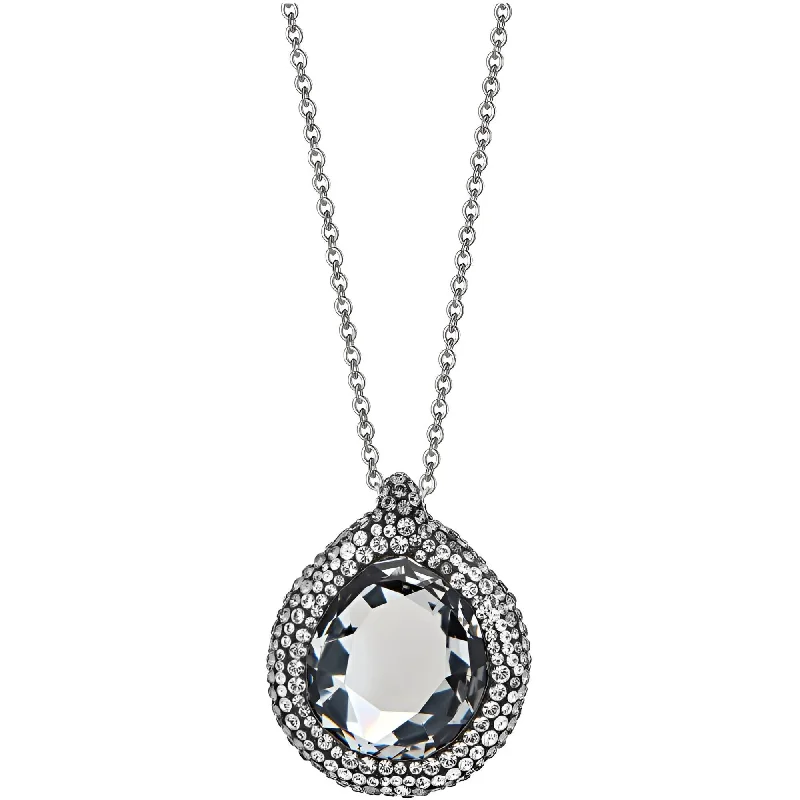 Women's necklaces shimmering-blush-Swarovski Women's Necklace - Blast Black Quartz and Crystal Pendant, 19 inch | 5069734