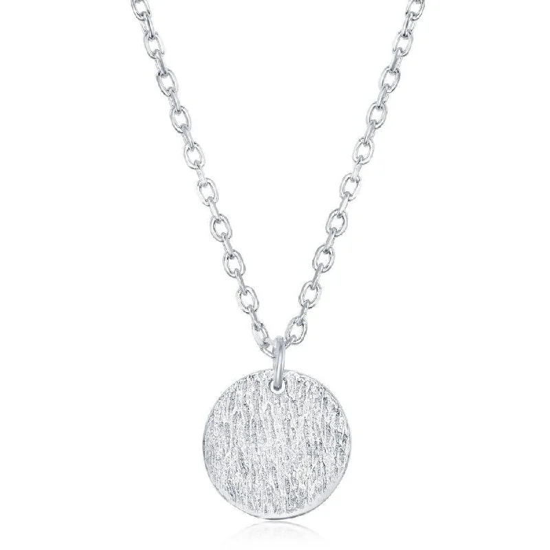 Women's necklaces whimsical-chic-Sterling Silver Disc Design Necklace