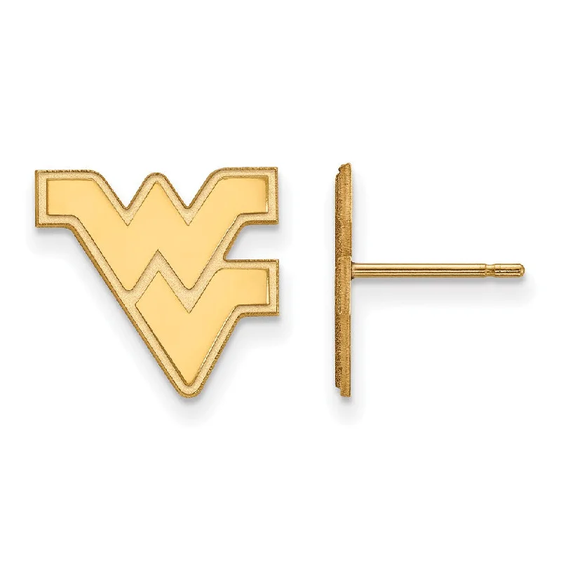 Women's earrings simple-pearl-14k Yellow Gold West Virginia University Small Post Earrings