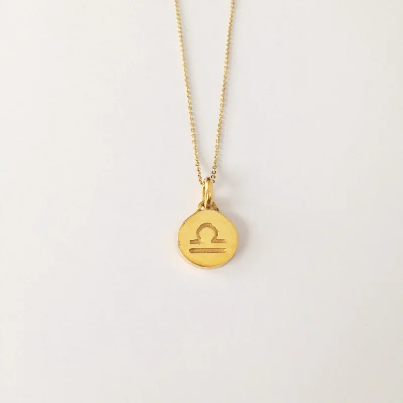 Women's necklaces everlasting-chic-Libra Necklace, Solid Gold