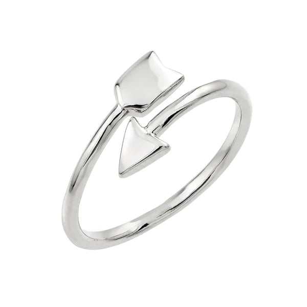 Women's rings micro-chic-Sterling Silver 925 Rhodium Plated Arrow Ring