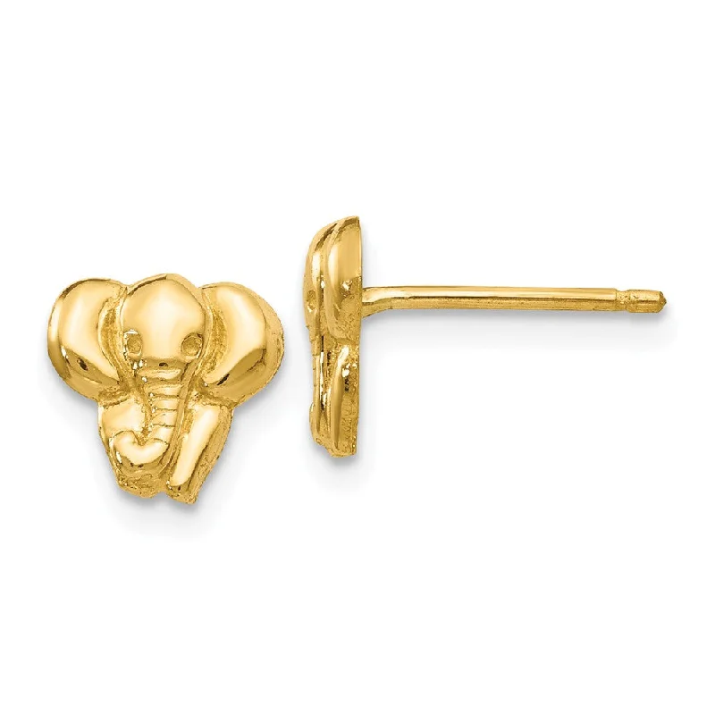 Women's earrings petite-gold-7mm Polished Elephant Post Earrings in 14k Yellow Gold