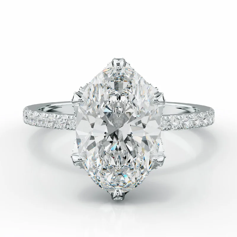 Women's engagement rings proposal-chic-Charlotte Six Prong Oval Diamond Engagement Ring