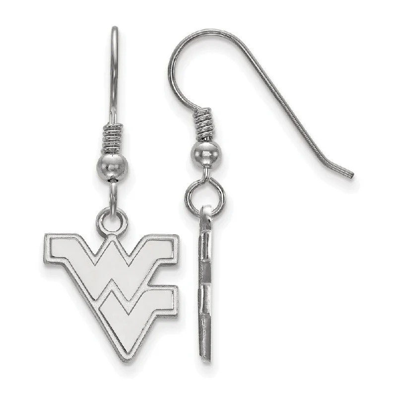 Women's earrings polished-dot-Sterling Silver West Virginia University Small 'WV' Dangle Earrings