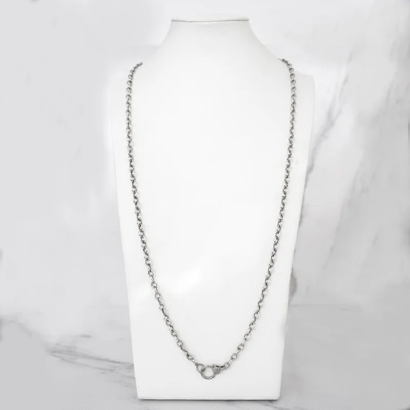 Women's necklaces airy-grace-Long Link Chain Necklace with Diamond Claw Clasp NB000003