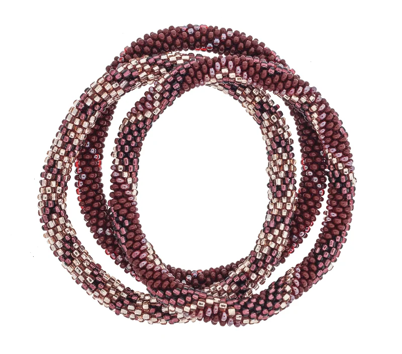 Unisex bracelets faint-charm-8 inch Roll-On® Bracelets <br> Bordeaux