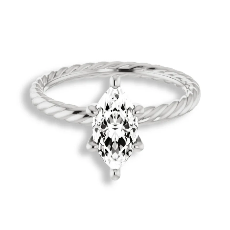 Women's engagement rings romantic-stone-Marquise Diamond Solitaire Engagement Ring