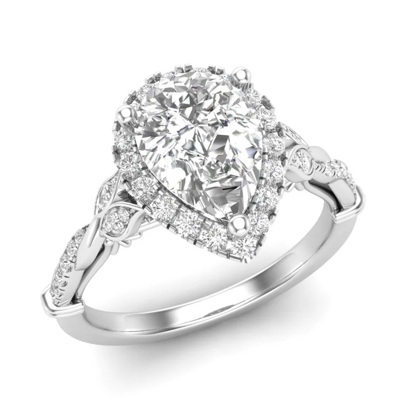 Women's engagement rings etched-shank-Diamond Engagement Ring Luminar L8676-PS 1.82 ctw