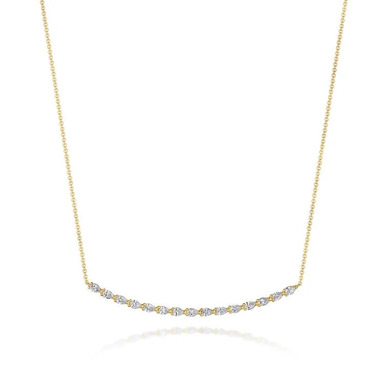 Women's necklaces festive-gem-Stilla | Pear Diamond Necklace in 18k Yellow Gold FN67517Y