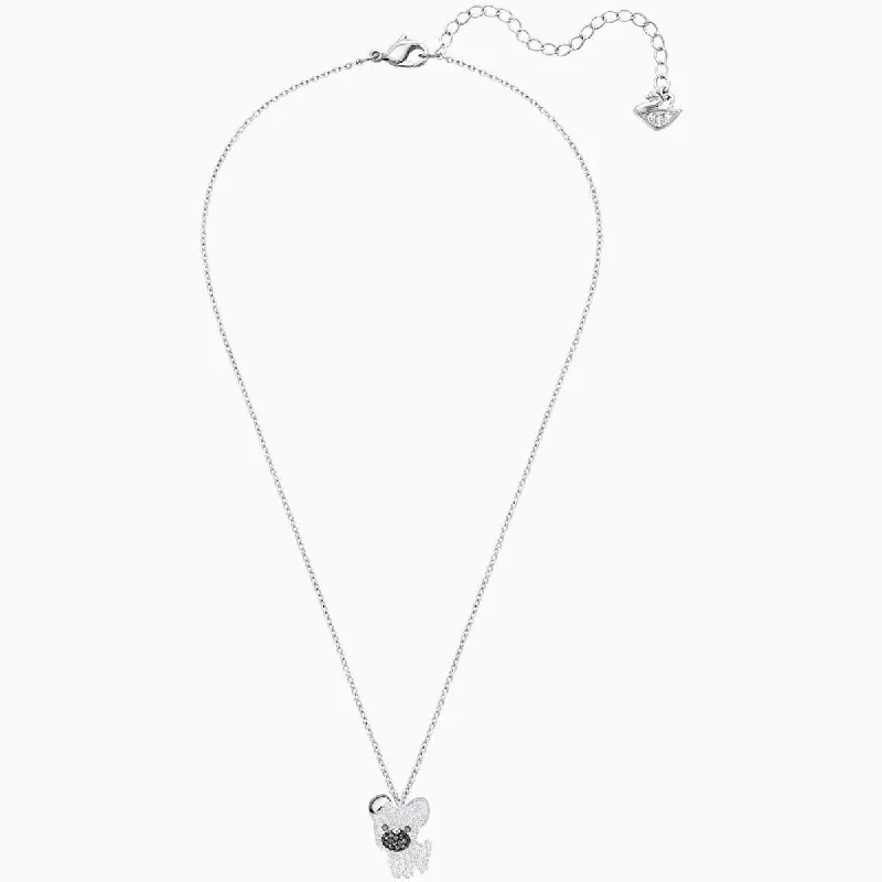 Women's necklaces gentle-length-Swarovski Women's Necklace - Little Dog Pendant Rhodium Plated | 5374446