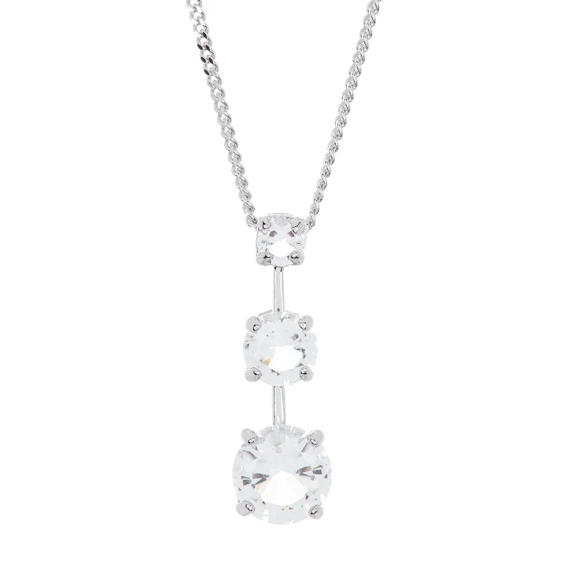 Women's necklaces Victorian-charm-Swarovski Women's Necklace Set - Trio Crystal Platinum Plated | 1080189