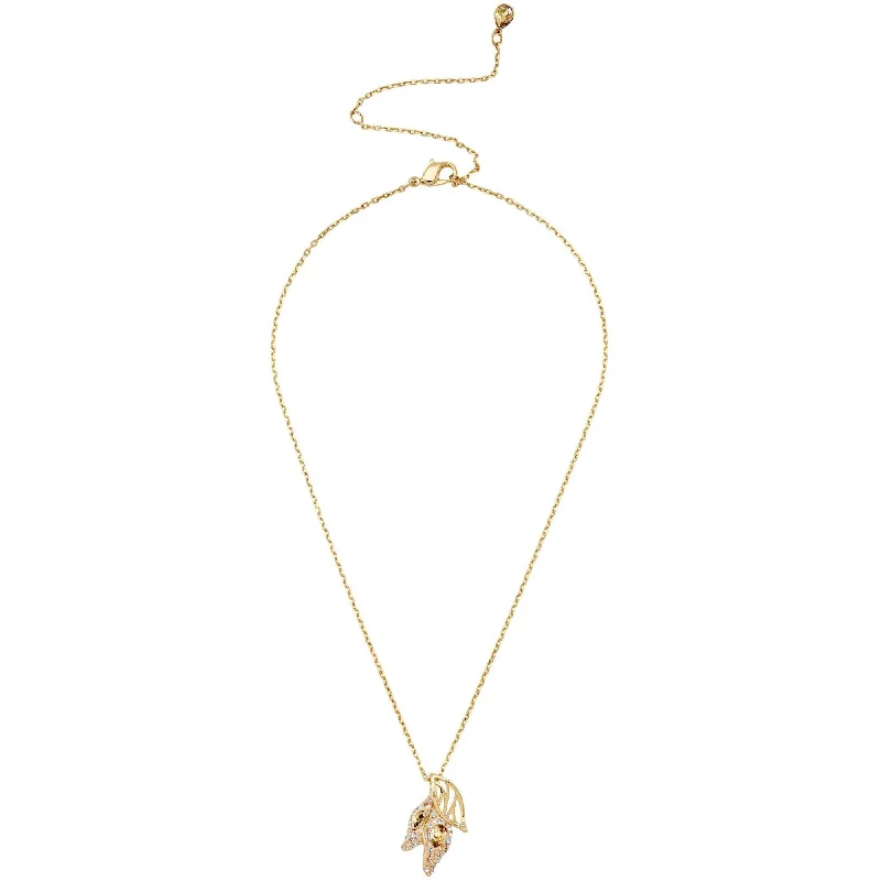 Women's necklaces sculpted-design-Swarovski Women's Pendant Necklace - Graceful Bloom Yellow Gold Tone Leaves | 5511813