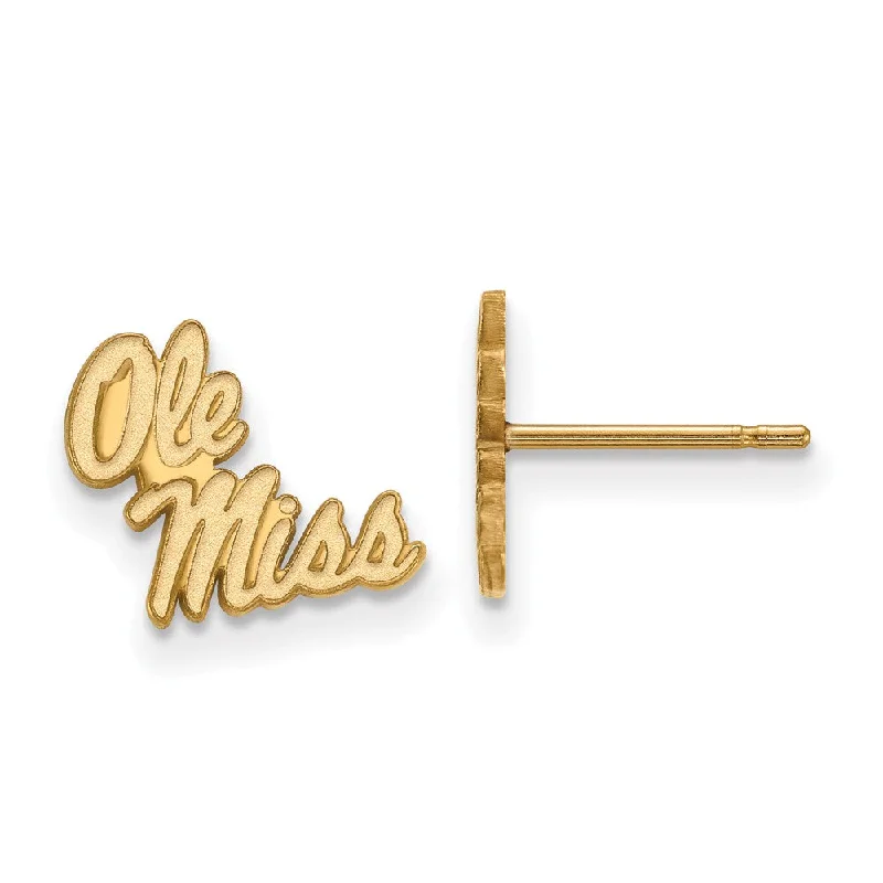 Women's earrings subtle-chain-10k Yellow Gold University of Mississippi XS (Tiny) Post Earrings