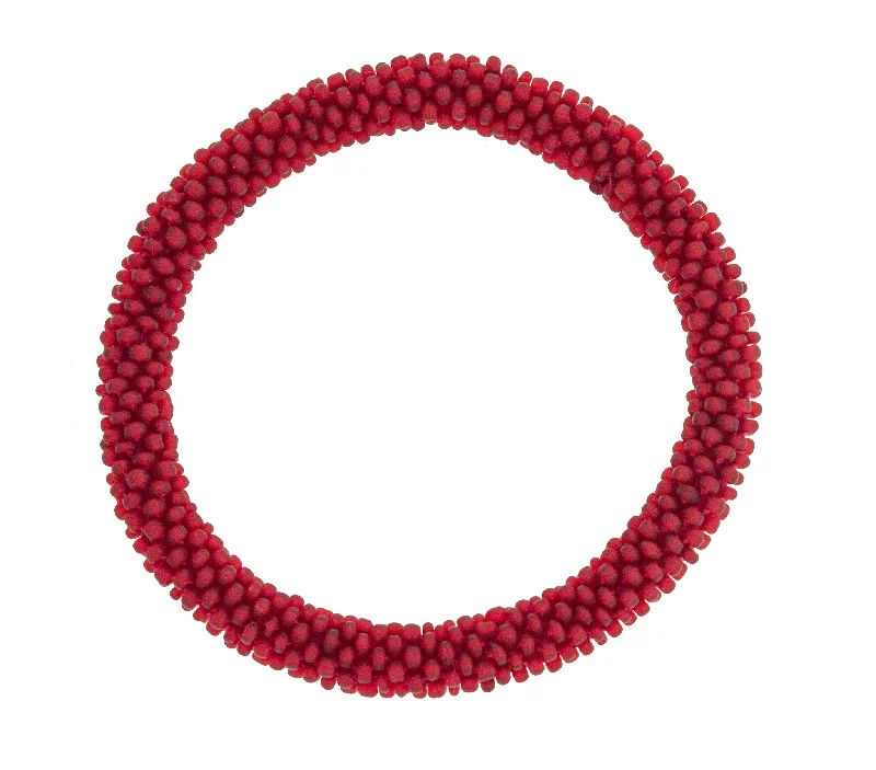 Unisex bracelets muted-shine-8 inch Roll-On® Bracelet <br> Solid Red