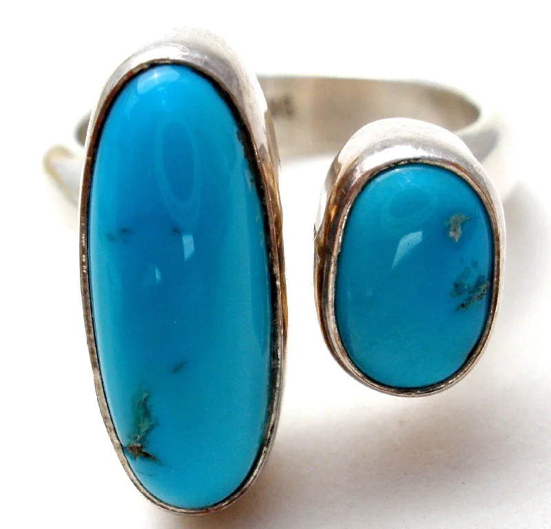 Women's rings chunky-chic-Turquoise Ring Sterling Silver Size 6