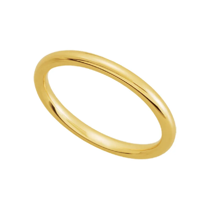 Women's rings uncommon-design-2mm Domed Comfort Fit Wedding Band in 10k Yellow Gold