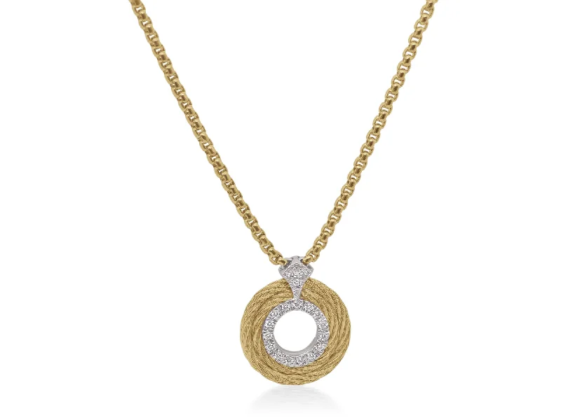 Women's necklaces coral-chic-ALOR Yellow Chain & Cable Round Necklace with 14kt Gold & Diamonds