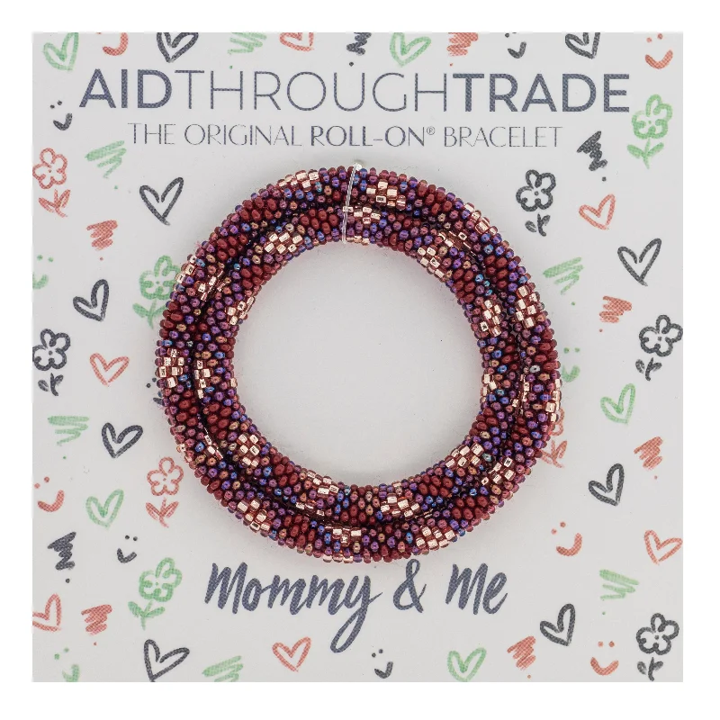 Unisex bracelets rugged-luxe-Mommy & Me Roll-On® Bracelets <br> Bordeaux