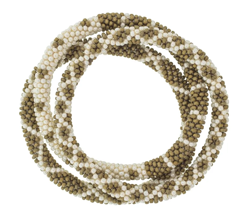 Unisex bracelets angled-cuff-8 inch Roll-On® Bracelets <br> Khaki