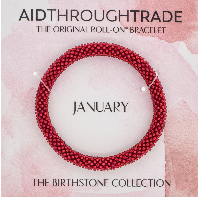 Unisex bracelets gritty-luxe-<br> 8 inch  Birthstone Roll-On® Bracelets <br> January