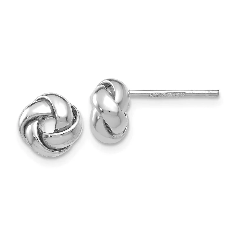 Women's earrings polished-gold-8mm Polished Love Knot Earrings in 14k White Gold