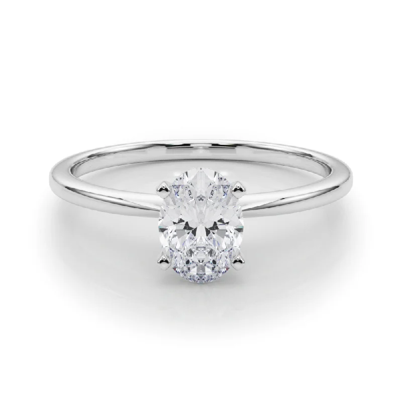 Women's engagement rings exotic-cut-Angelica Oval Diamond Solitaire Engagement Ring