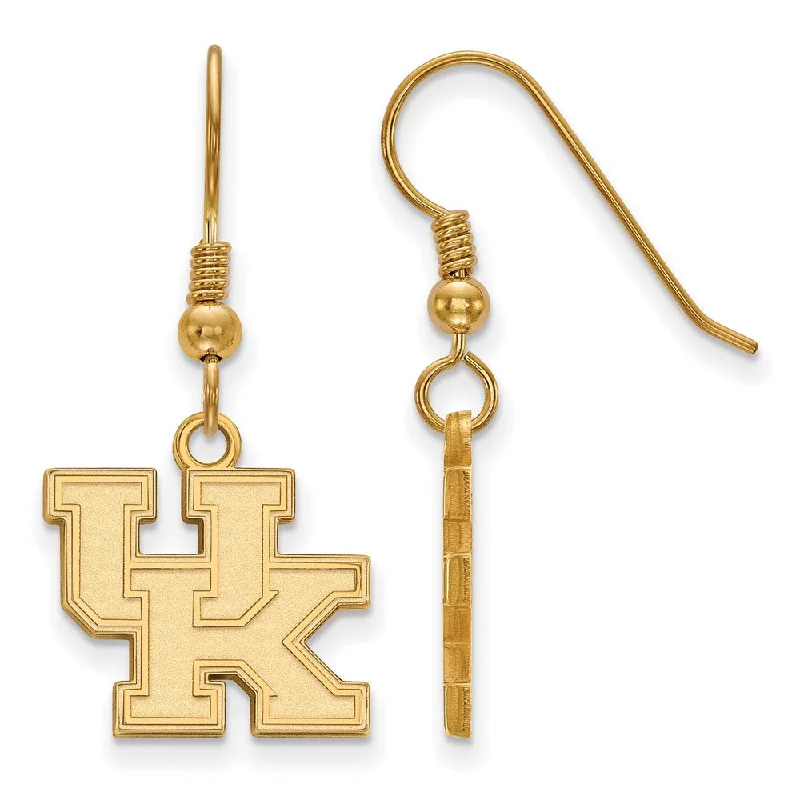 Women's earrings polished-pearl-14k Gold Plated Silver University of Kentucky SM Dangle Earrings