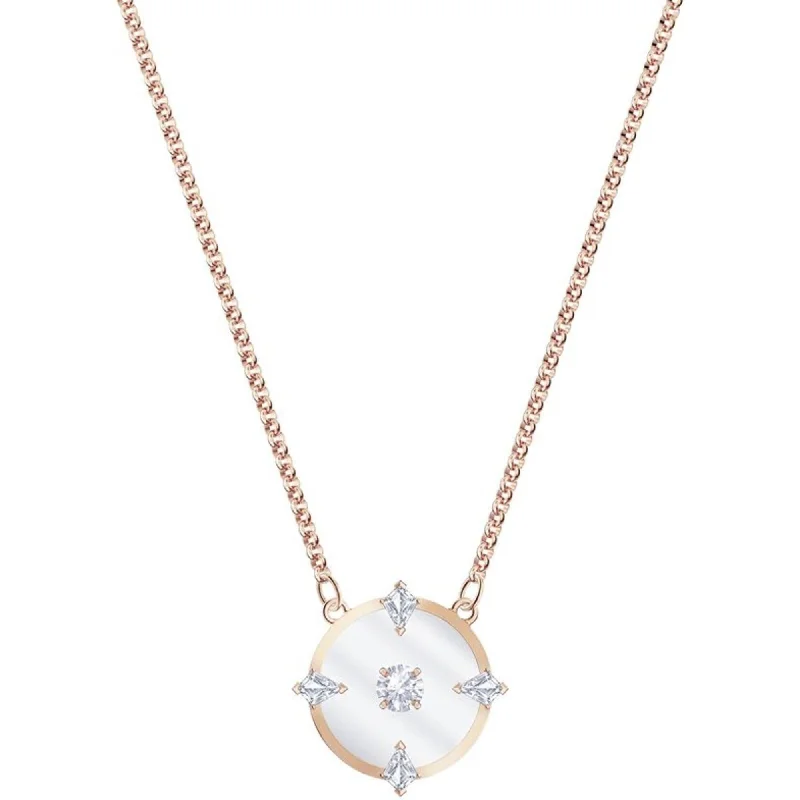 Women's necklaces delicate-glow-Swarovski Women's Necklace - North Rose Gold Round Glass and Crystals | 5551797