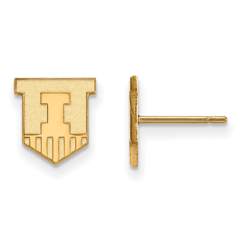 Women's earrings sleek-gold-14k Yellow Gold University of Illinois XS (Tiny) Post Earrings