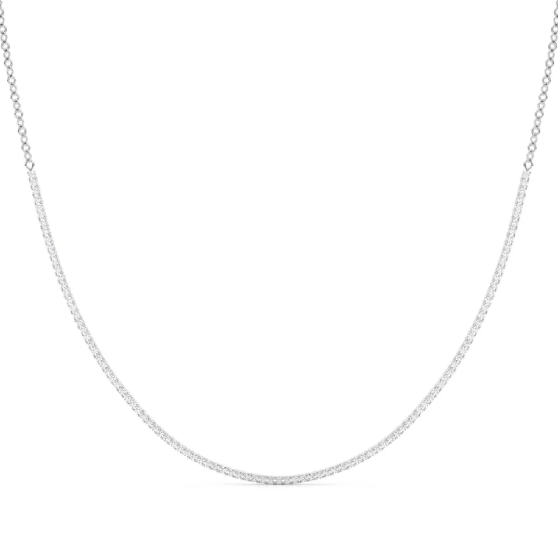 Women's necklaces soft-hue-14K Four Prong 16 Inch Diamond Necklace