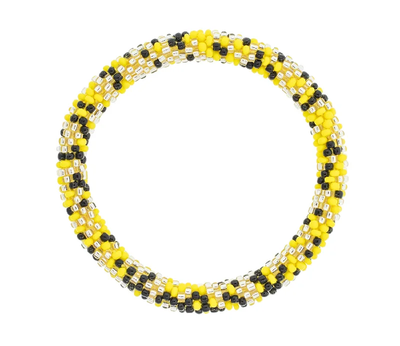 Unisex bracelets casual-strength-Game Day Roll-On® Bracelet <br> Black & Yellow Speckled