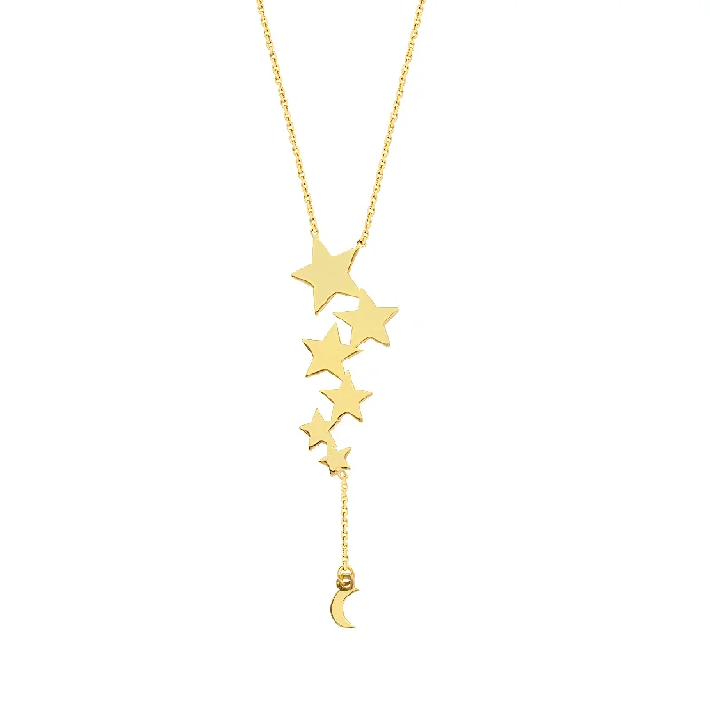 Women's necklaces ethereal-14K Drop Stars Necklace