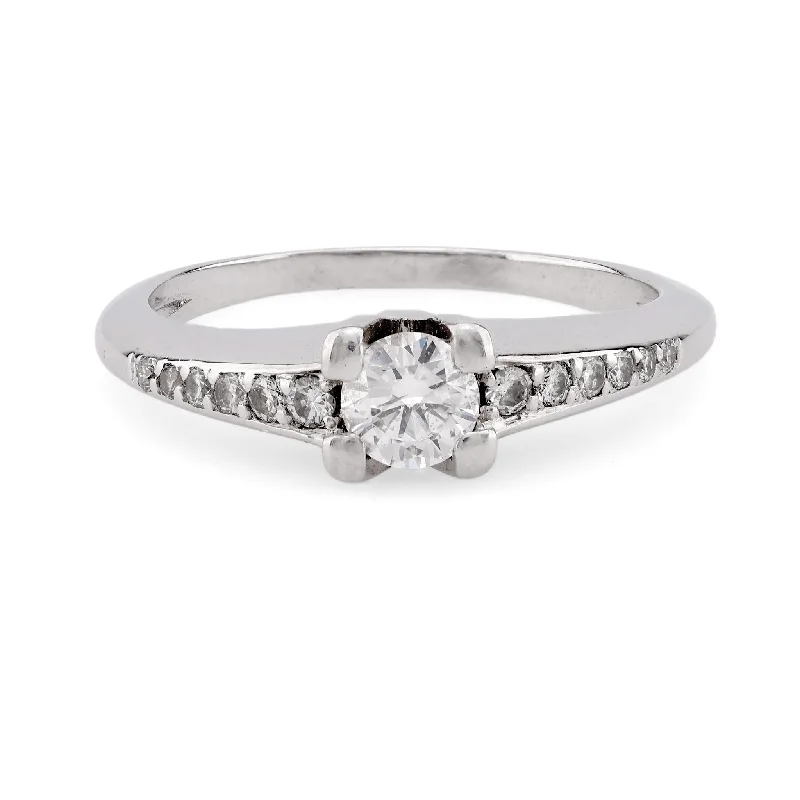 Women's engagement rings exotic-cut-Modern French Diamond Platinum Engagement Ring