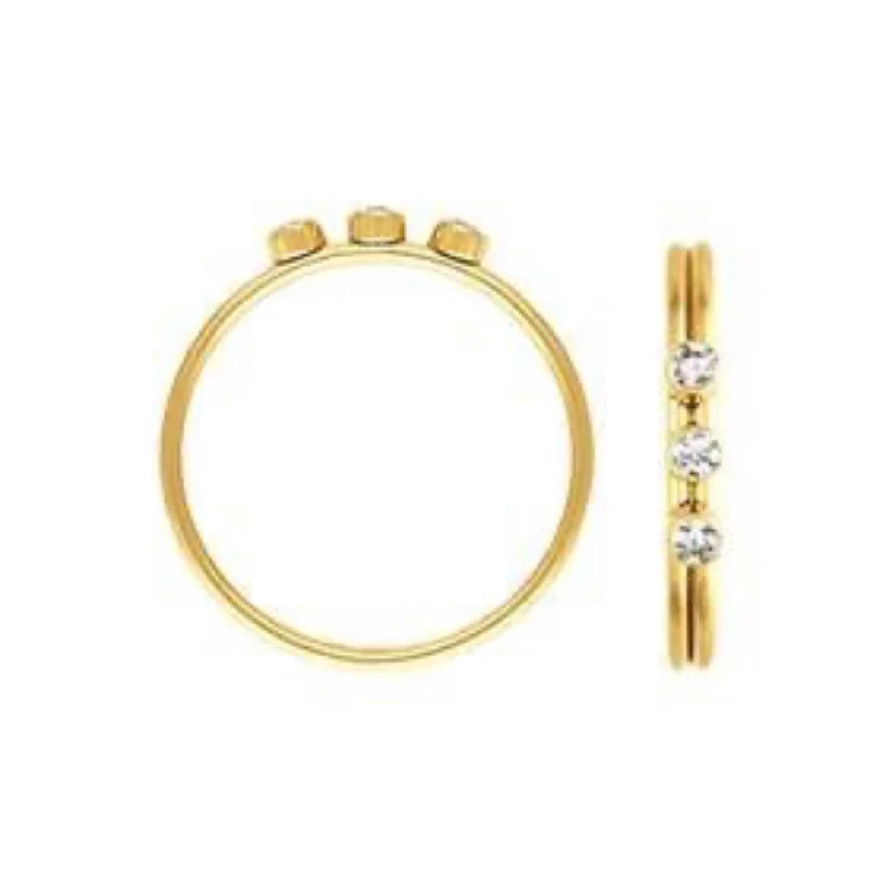 Women's rings heartfelt-3 CZ Stacking Ring