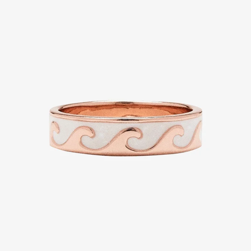 Women's rings ornate-Reversible Enamel Wave Ring