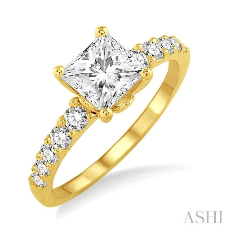 Women's engagement rings glowing-halo-1/3 Ctw Diamond Semi-Mount Engagement Ring in 14K Yellow Gold