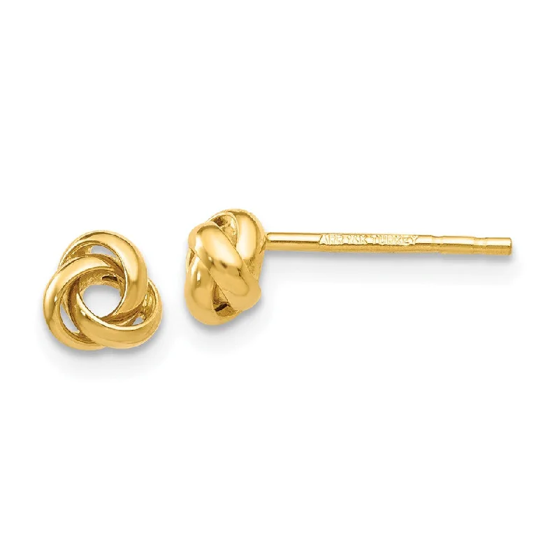 Women's earrings small-gem-5mm Polished Love Knot Earrings in 14k Yellow Gold