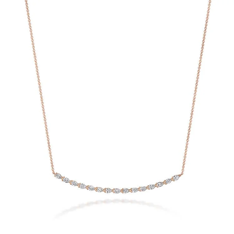 Women's necklaces radiant-link-Stilla | Pear Diamond Necklace in 18k Rose Gold FN67517PK