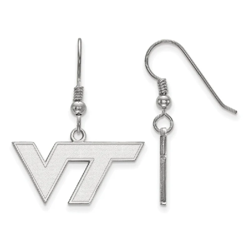 Women's earrings refined-stud-Sterling Silver Virginia Tech Small 'VT' Dangle Earrings