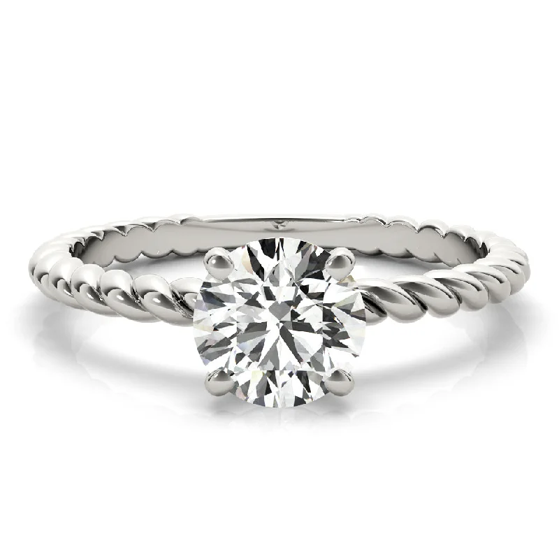 Women's engagement rings festive-sparkle-Eleanor Round Diamond Solitaire Engagement Ring