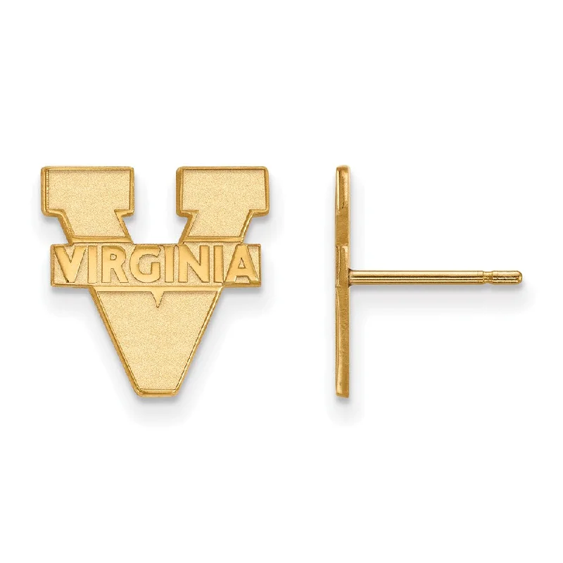 Women's earrings small-gem-14k Gold Plated Silver University of Virginia SM Post Earrings