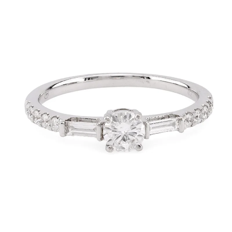 Women's engagement rings fine-radiance-Modern Diamond 18K White Gold Engagement Ring